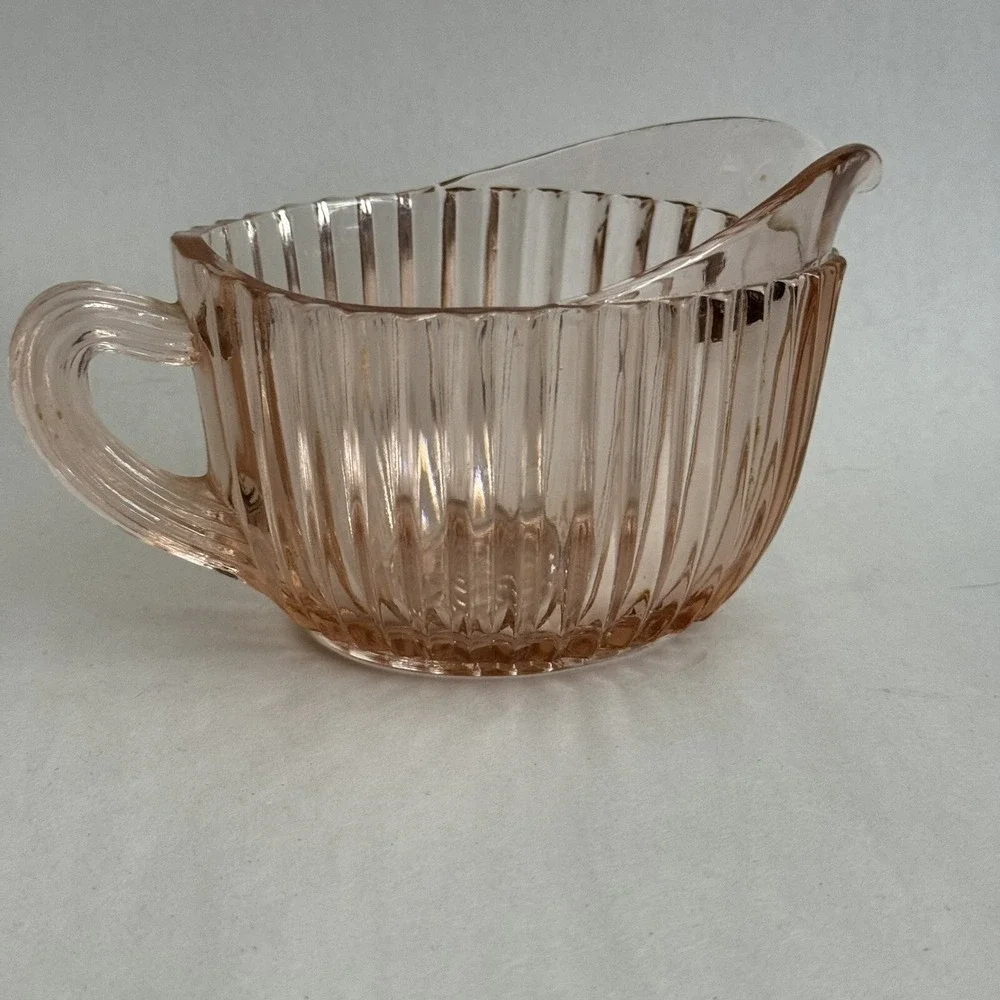 Vintage Queen Ann‎ Pink Depresssion Glass Creamer Pitcher